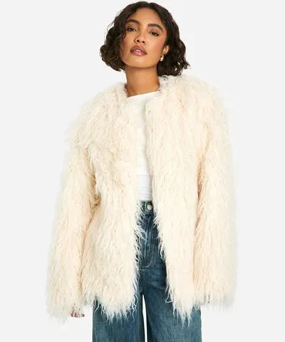 Elegant and Warm Faux Fur Coat for Tall Women