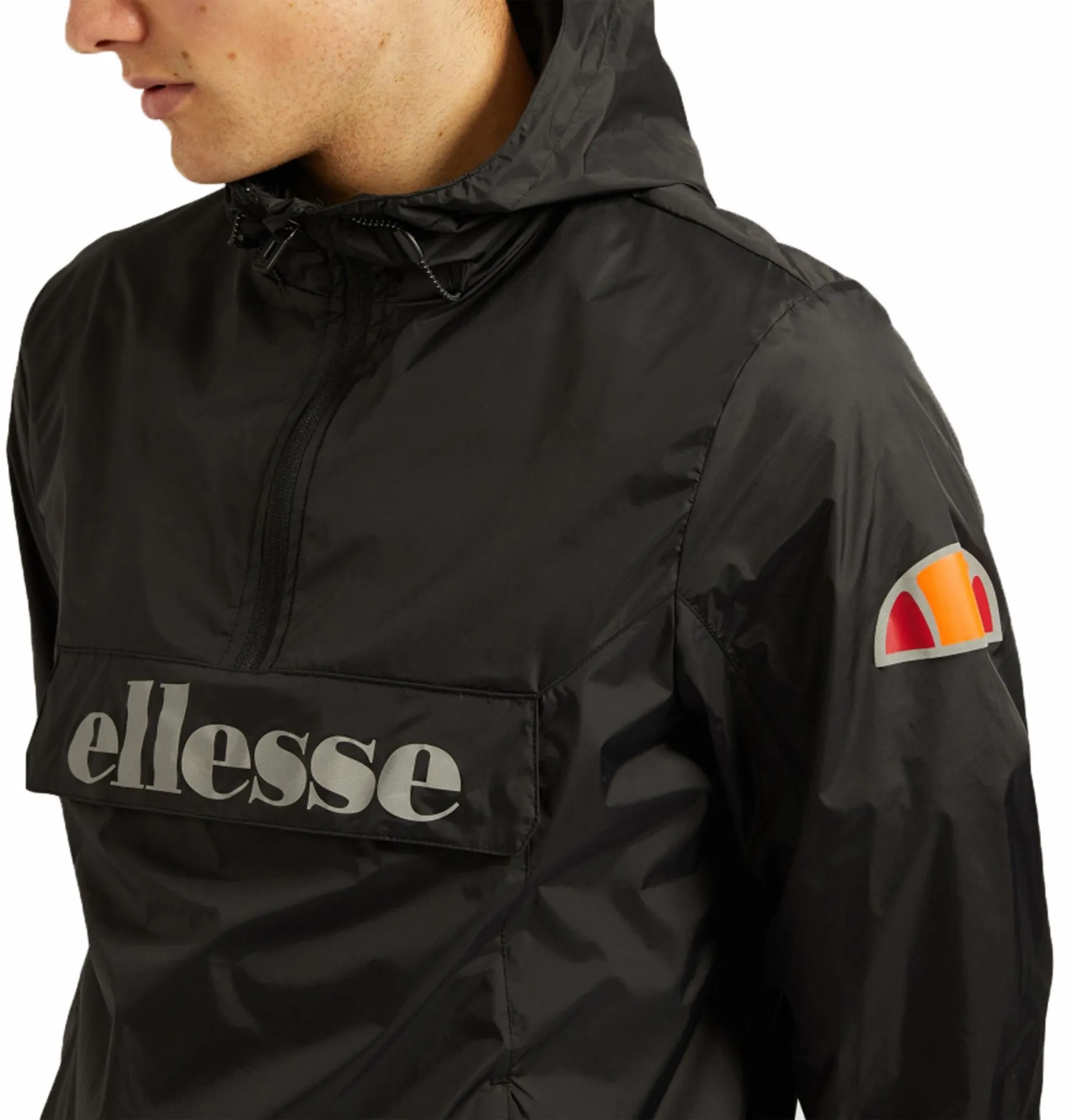 Ellesse Men's Acera Hooded Cagoule Jacket in Black