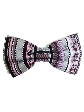 Emilio Pucci Silk Bow Tie Maroon Gray Pink - Pre-Tied Discount