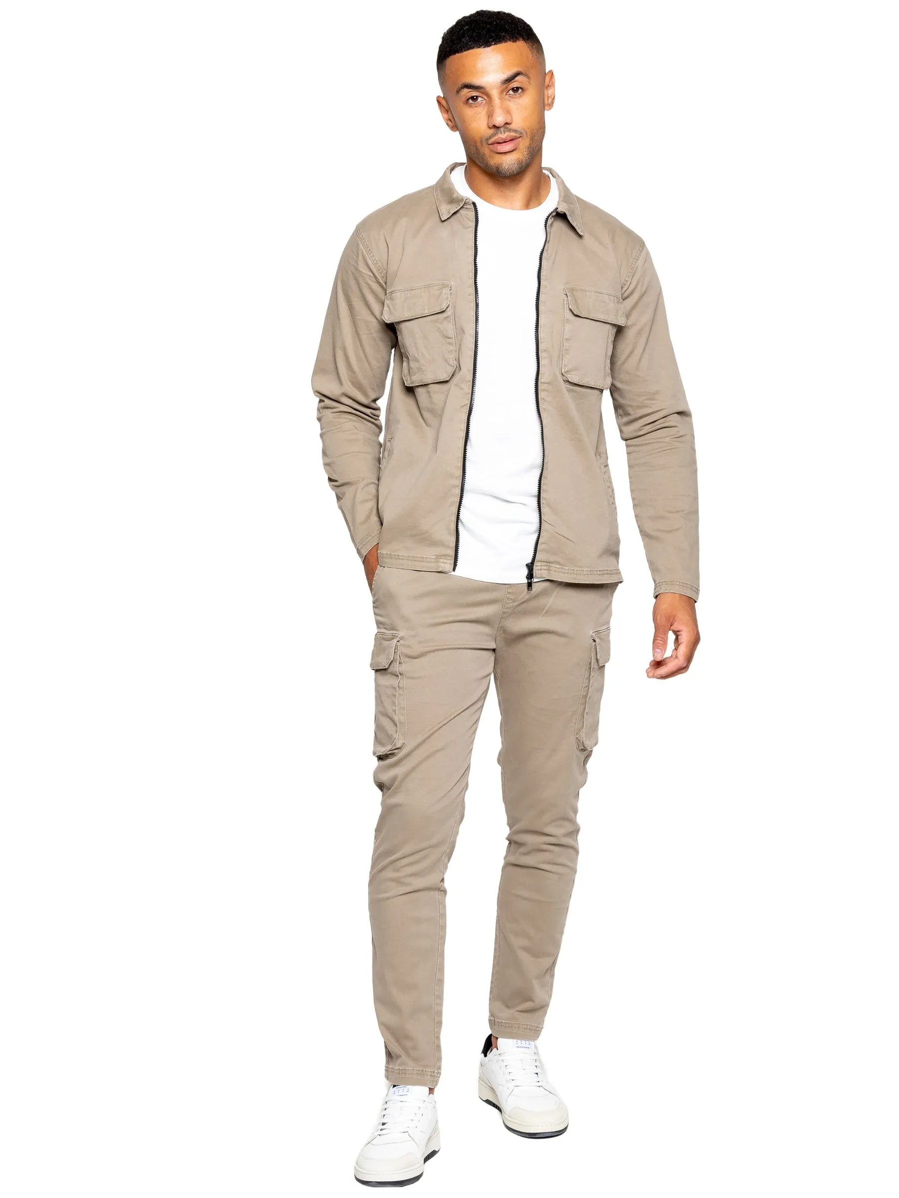 Enzo Mens Cargo Shirt Jacket