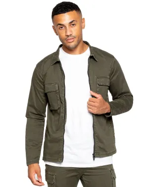 Enzo Mens Cargo Shirt Jacket