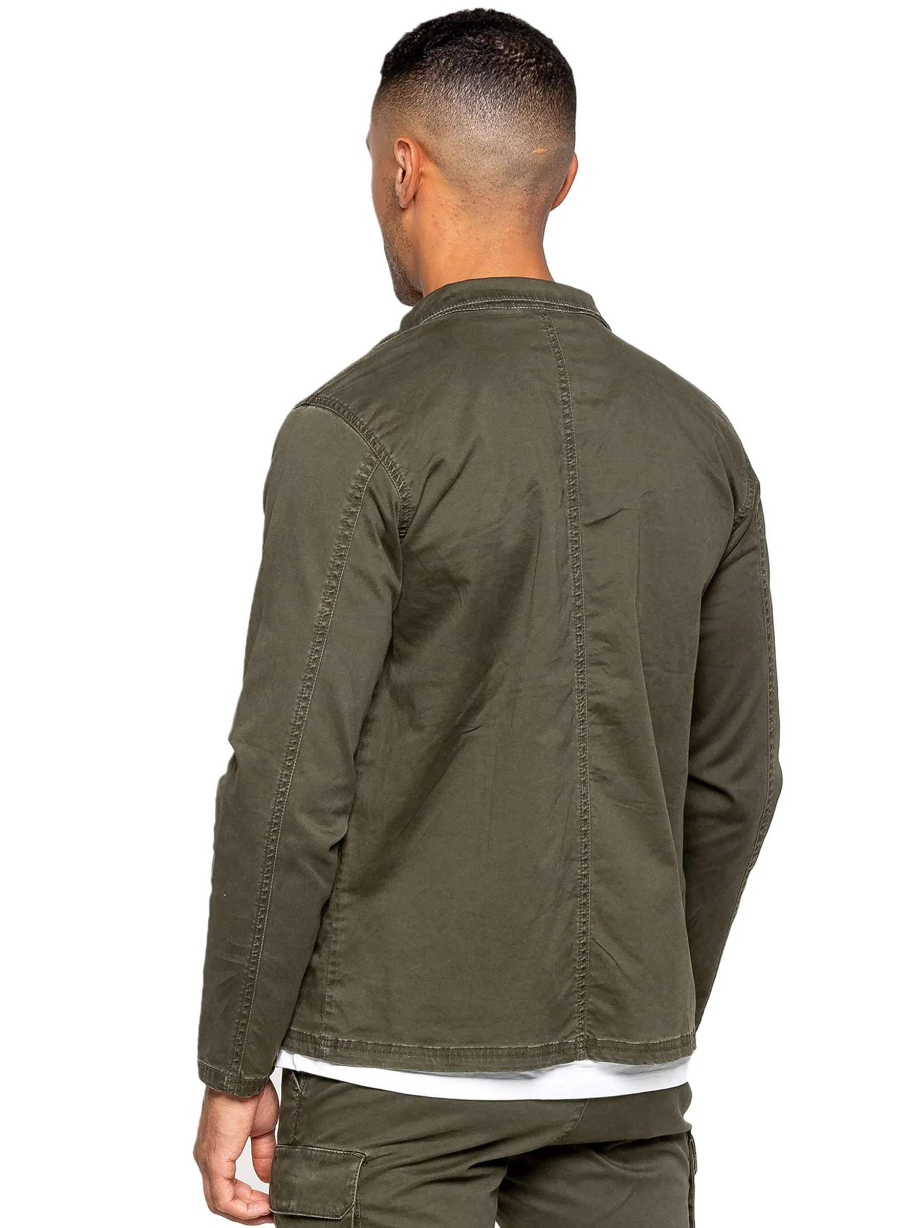 Enzo Mens Cargo Shirt Jacket