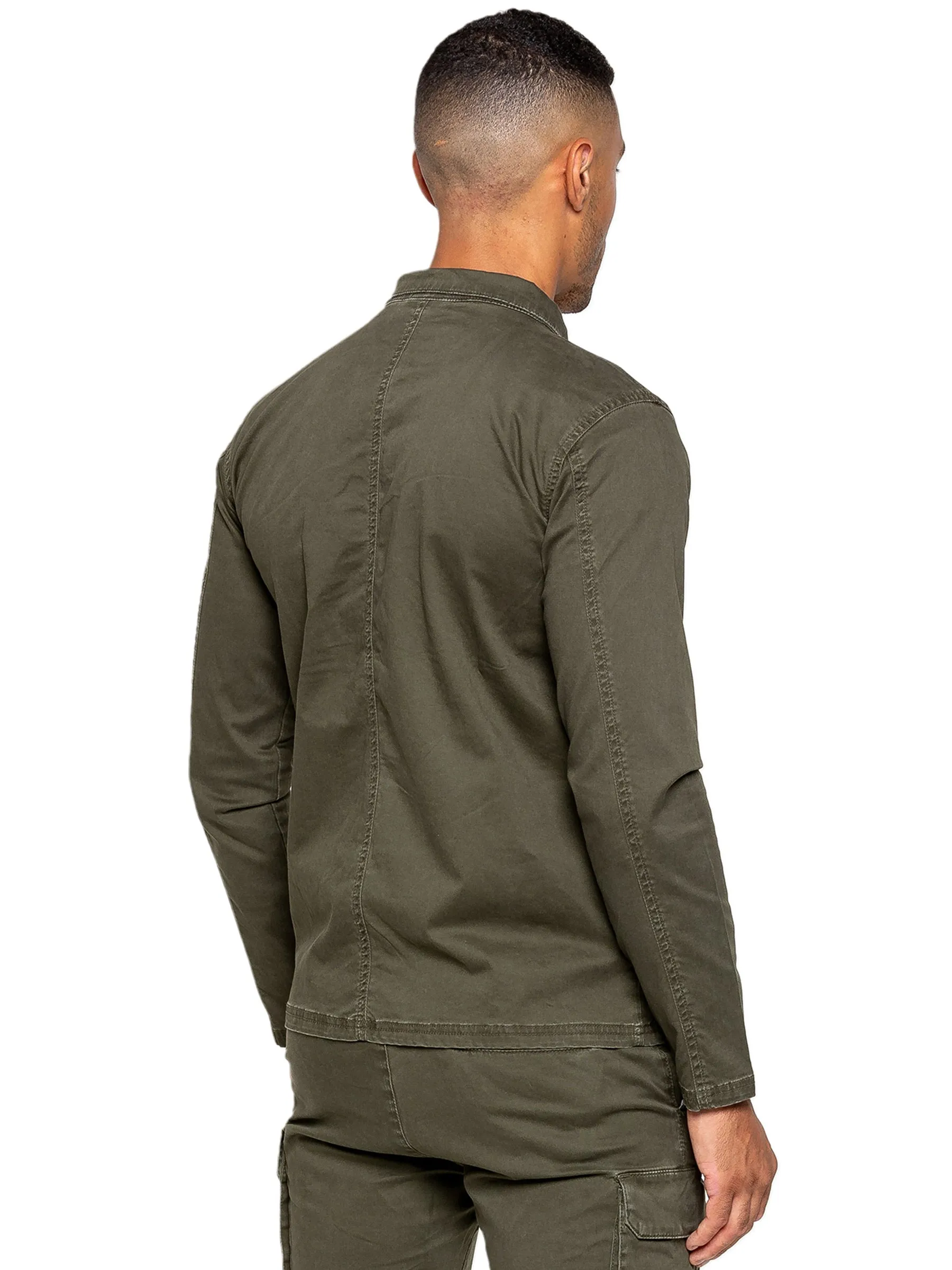 Enzo Mens Cargo Shirt Jacket