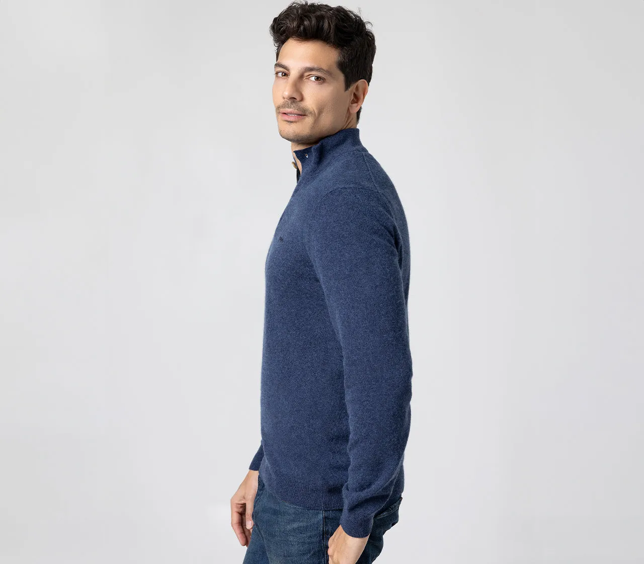 Extra fine merino wool men's zip sweater - Shop Now