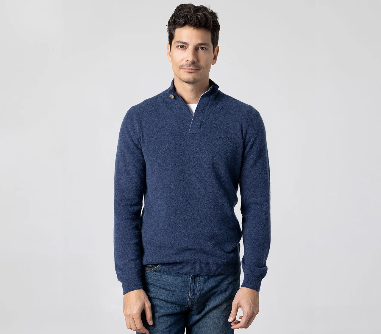 Extra fine merino wool men's zip sweater - Shop Now