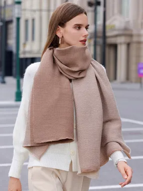 Fall Winter Women's Color Block Daily Casual Scarf Statements