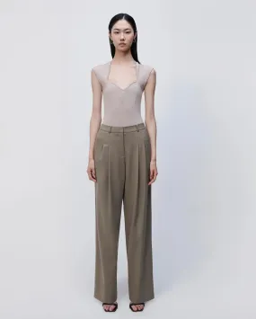 Felice Twill Pleated Pants Willow