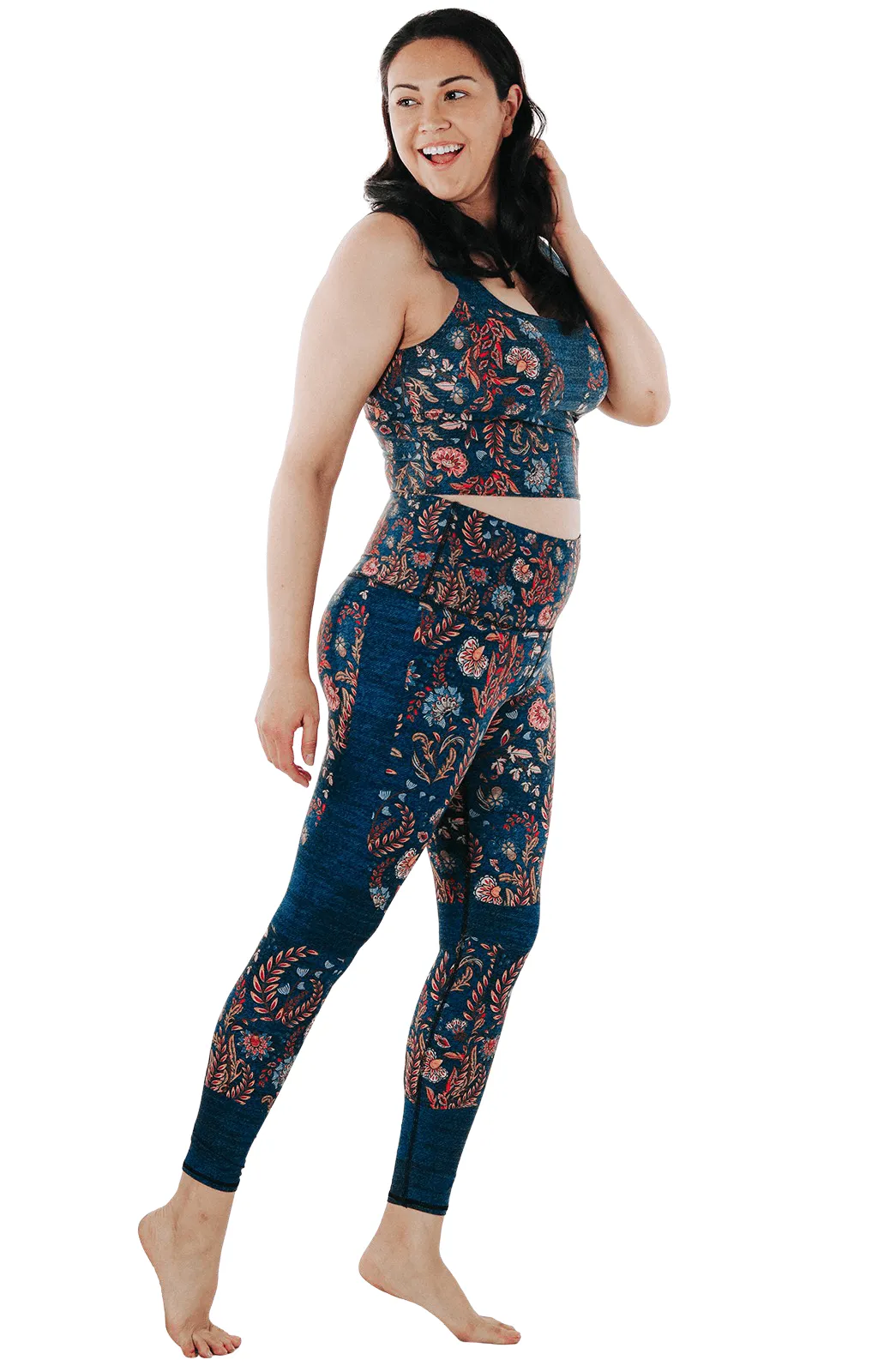 Festival Printed Denim Yoga Leggings