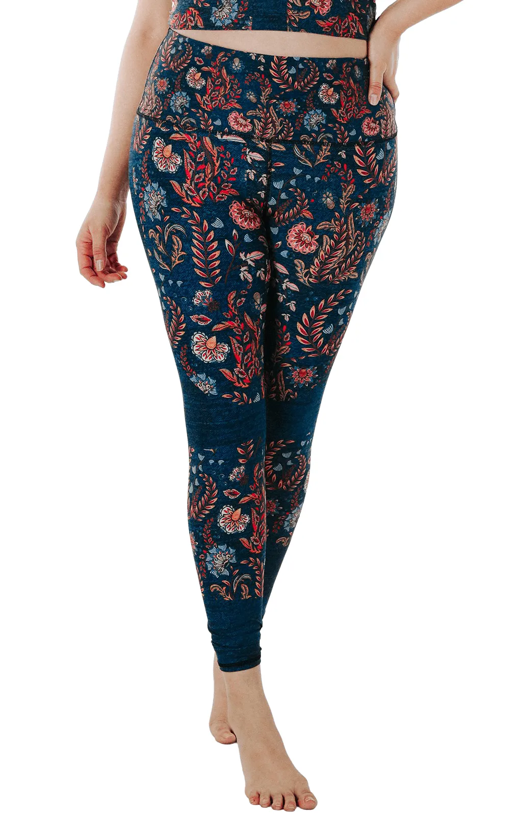 Festival Printed Denim Yoga Leggings