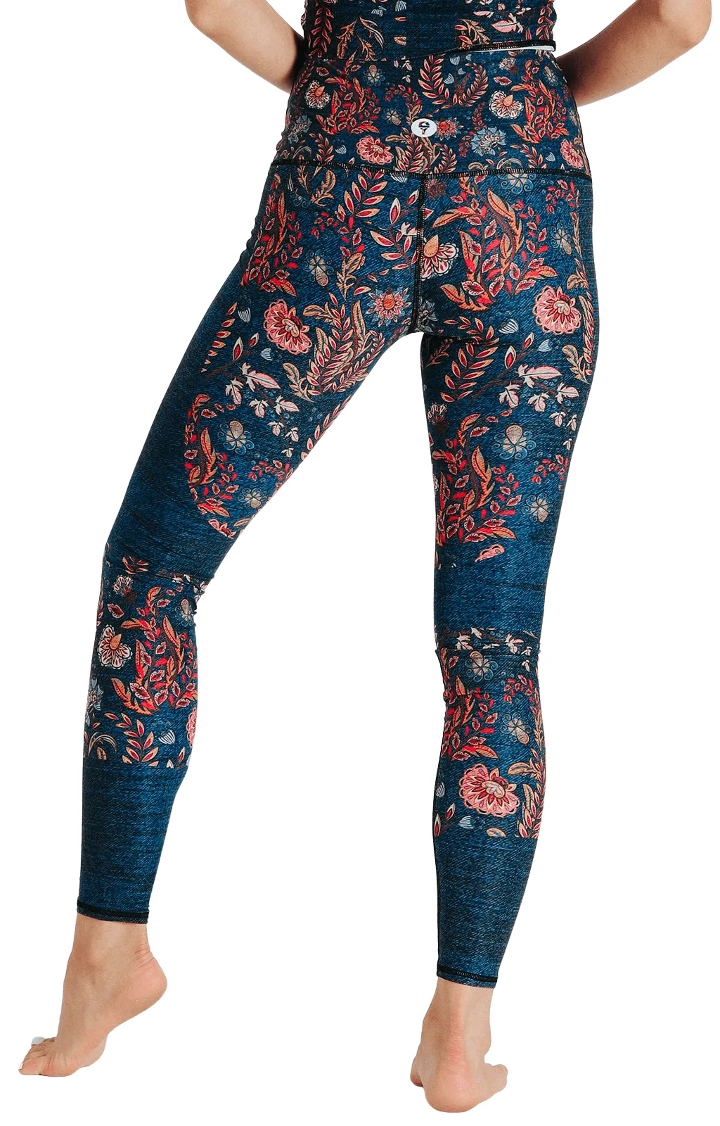 Festival Printed Denim Yoga Leggings