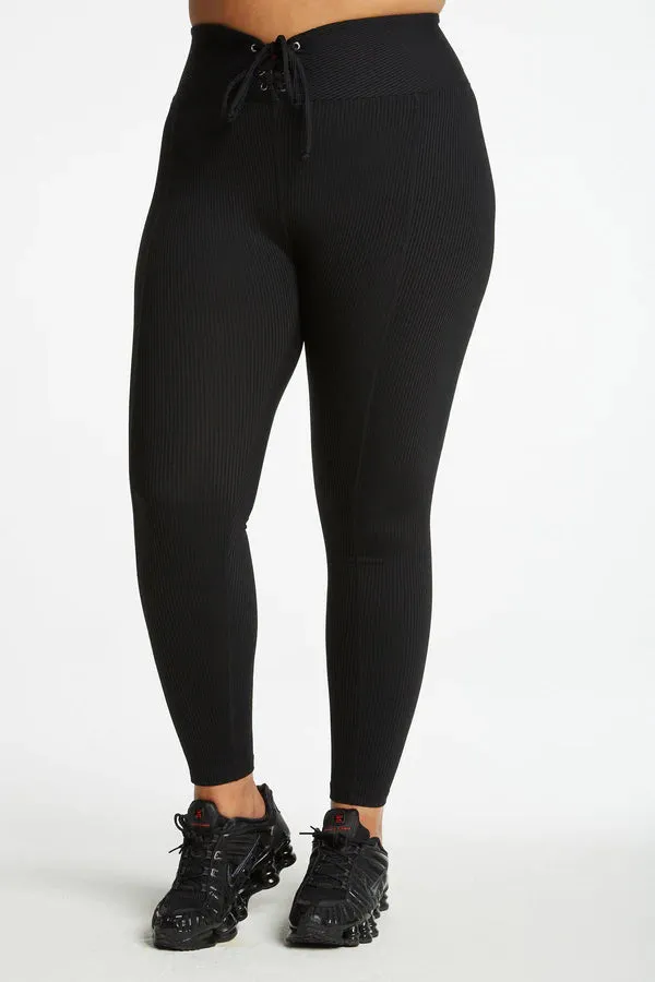 Football Leggings with Ribbed Design