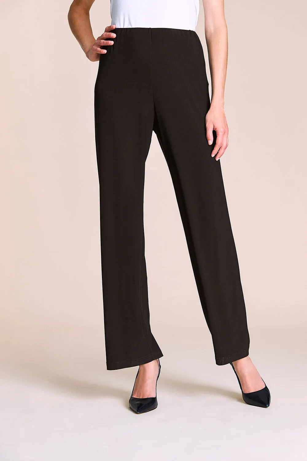 Formal Wide Leg Pull-On Trousers