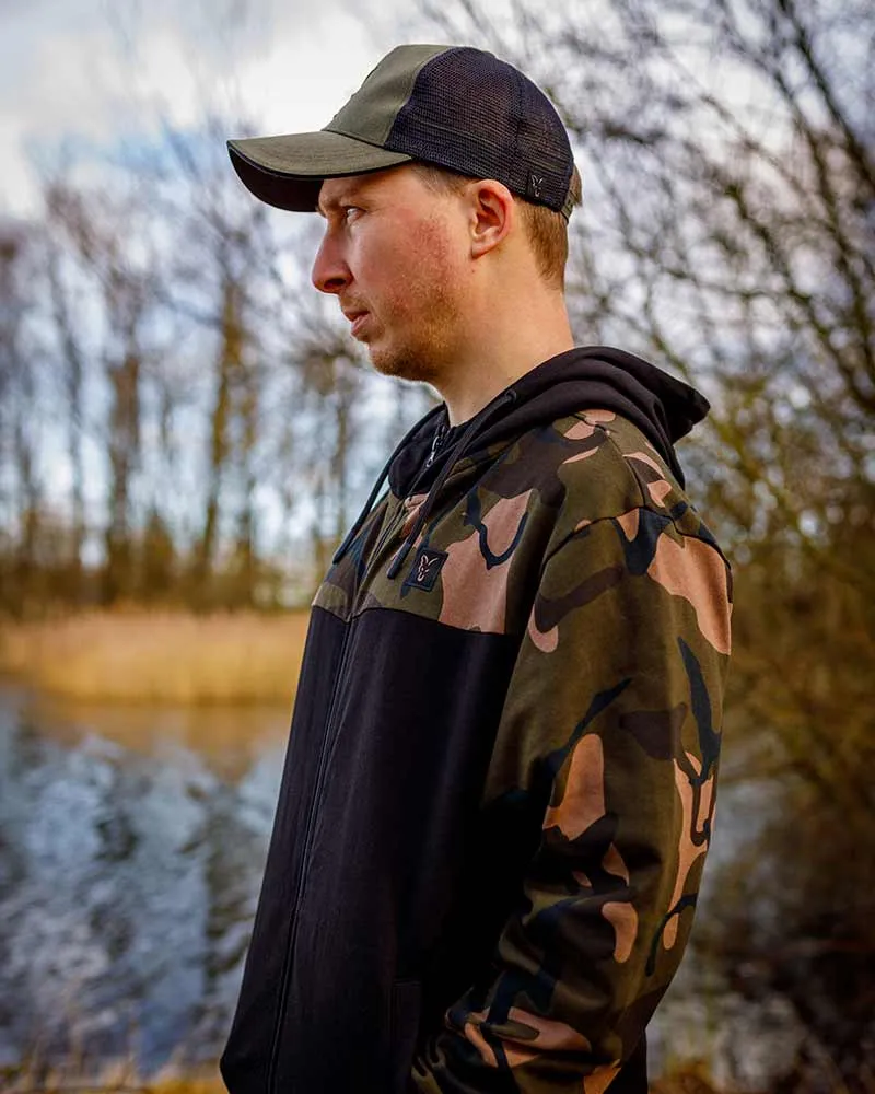 Fox Lightweight Black Camo Zippered Hoodie