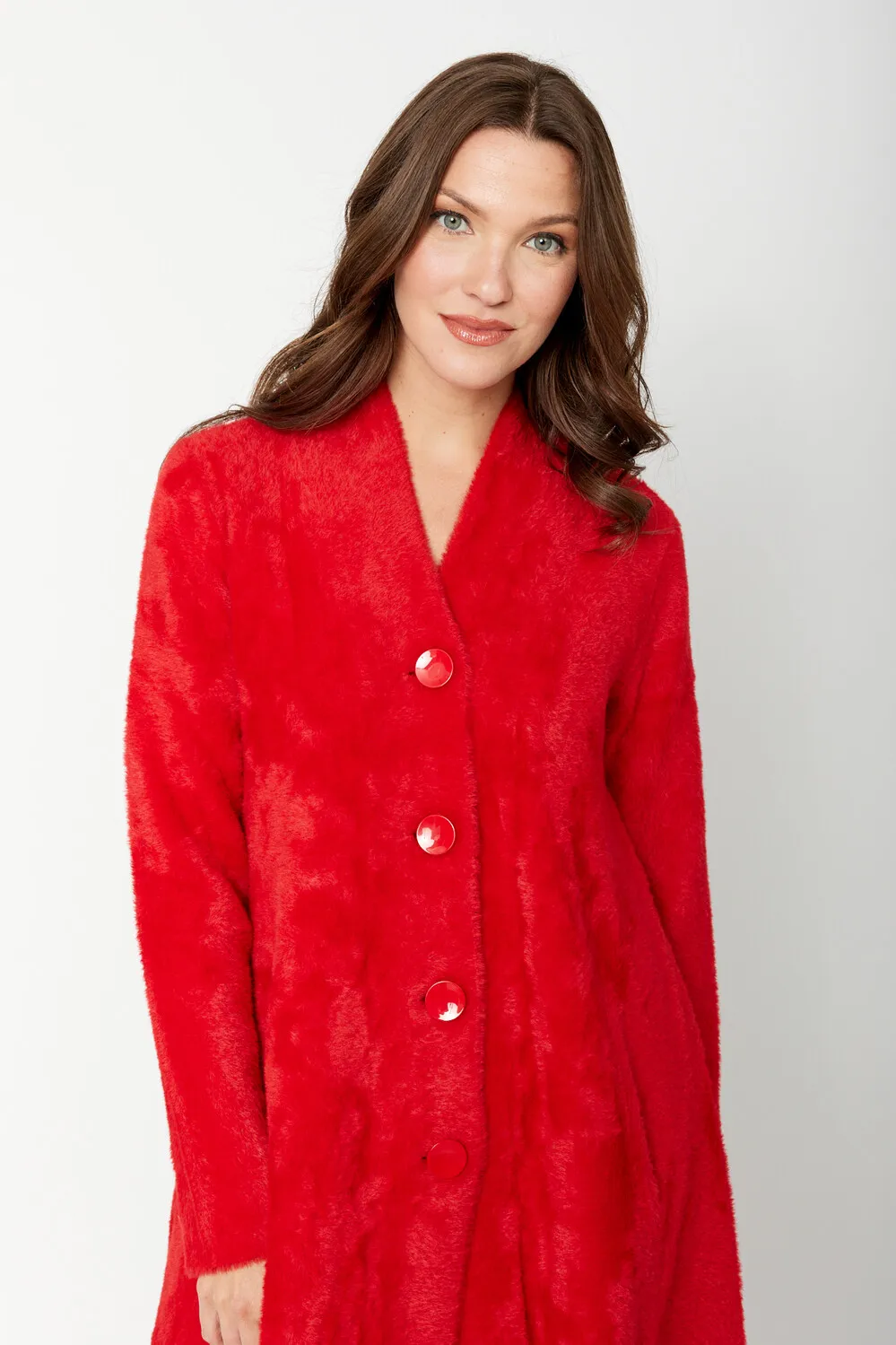 Fuzzy Shawl Coat Style 234906