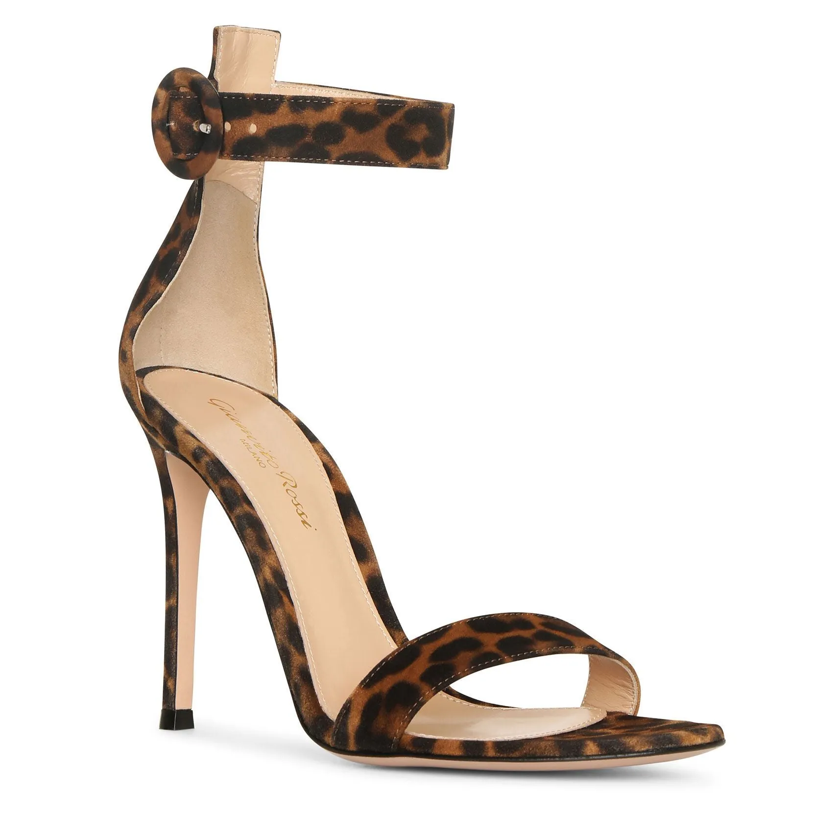 Gianvito Rossi Leopard Suede Sandals