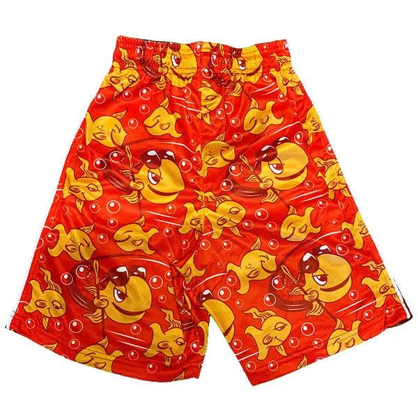 Gold Fish Pattern Men's Swim Shorts