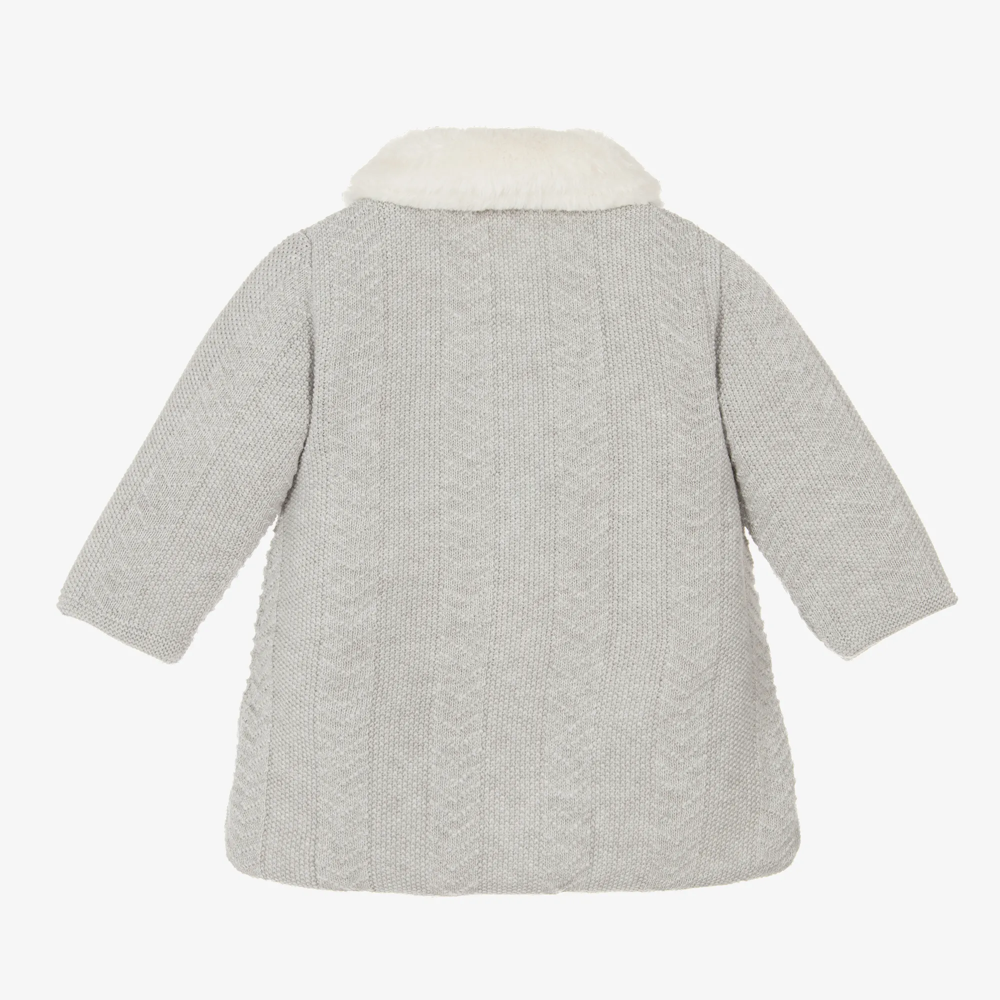 Grey Knitted Coat for Baby Girls