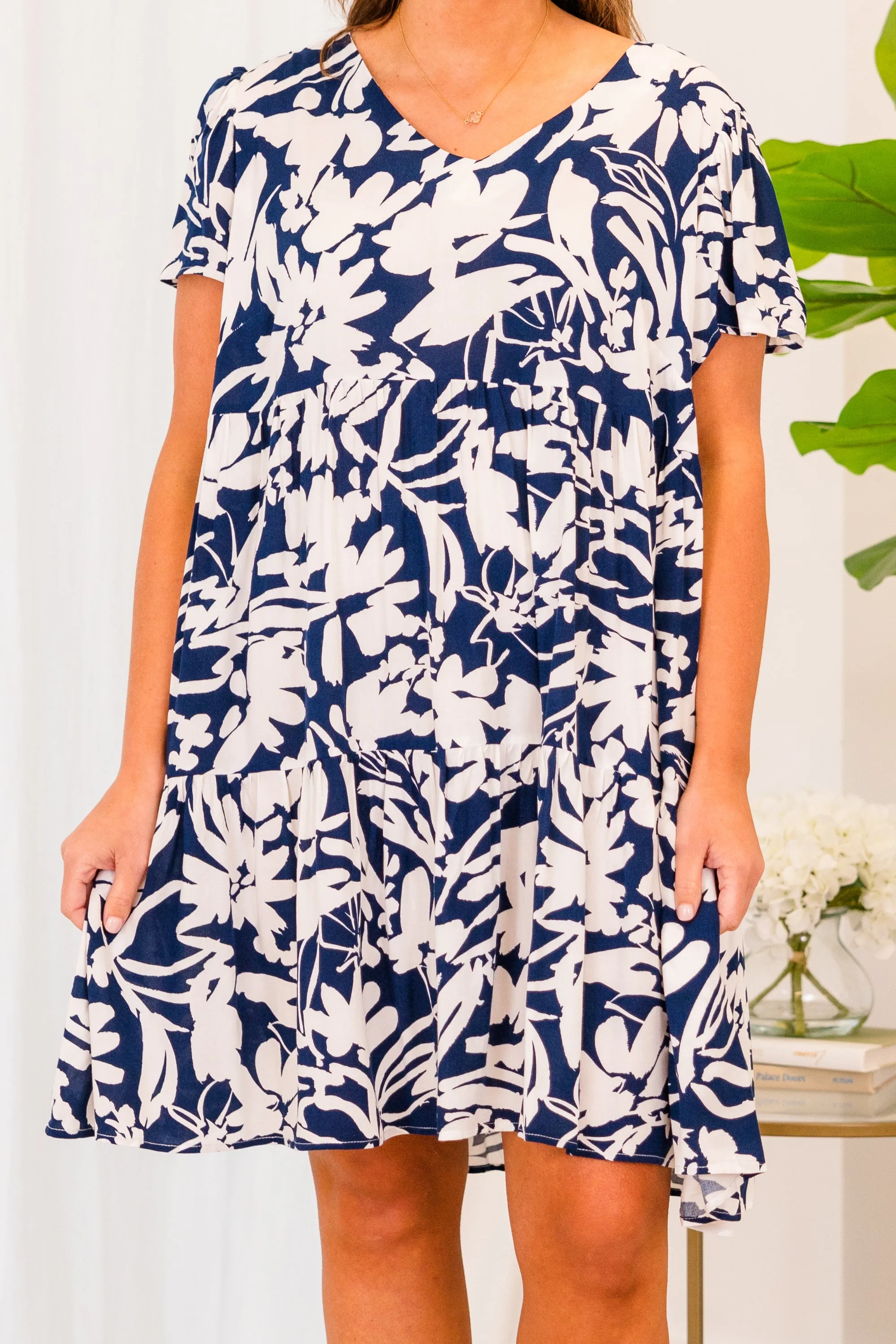 Happy Navy Blue Dress - Shop Now