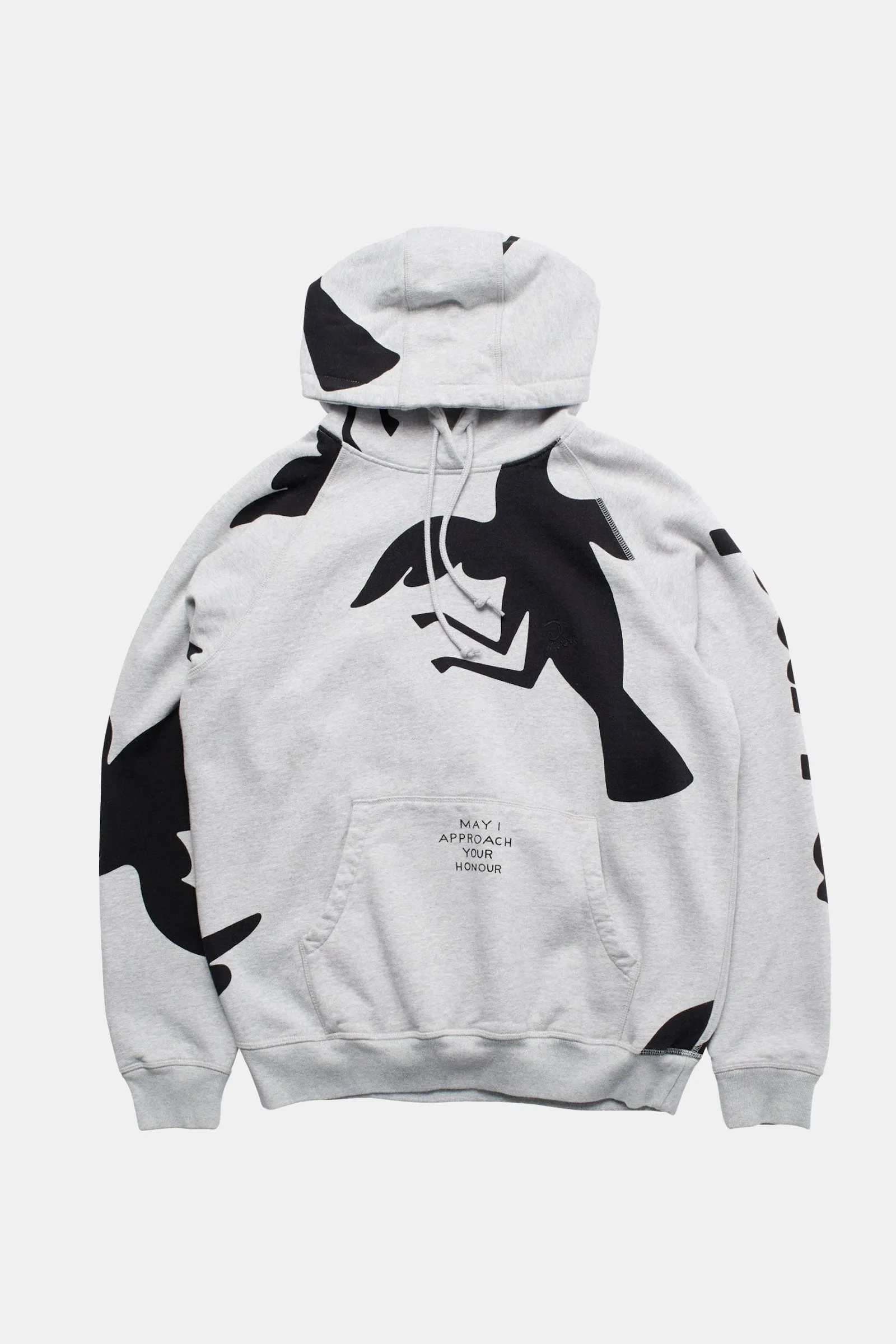 Hooded Sweatshirt with Clipped Wings Pattern