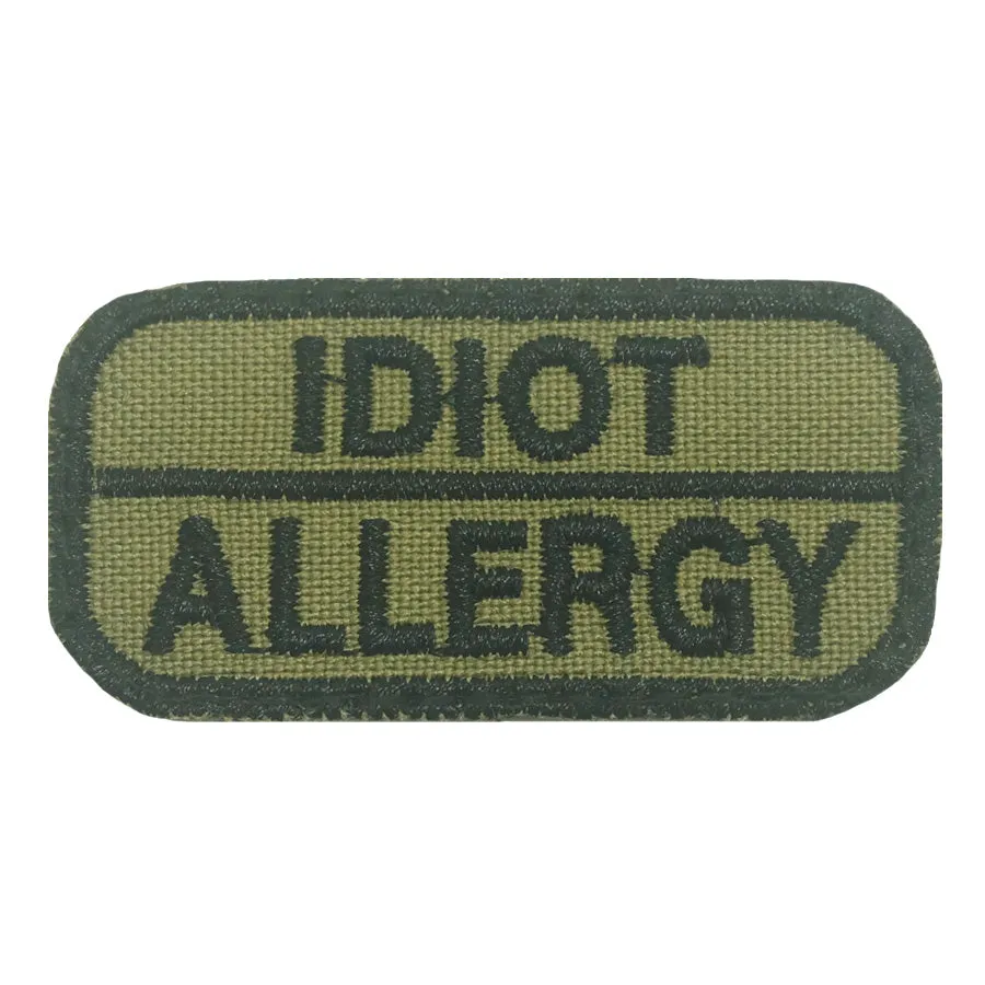 Idiot Allergy Patch - Olive Green