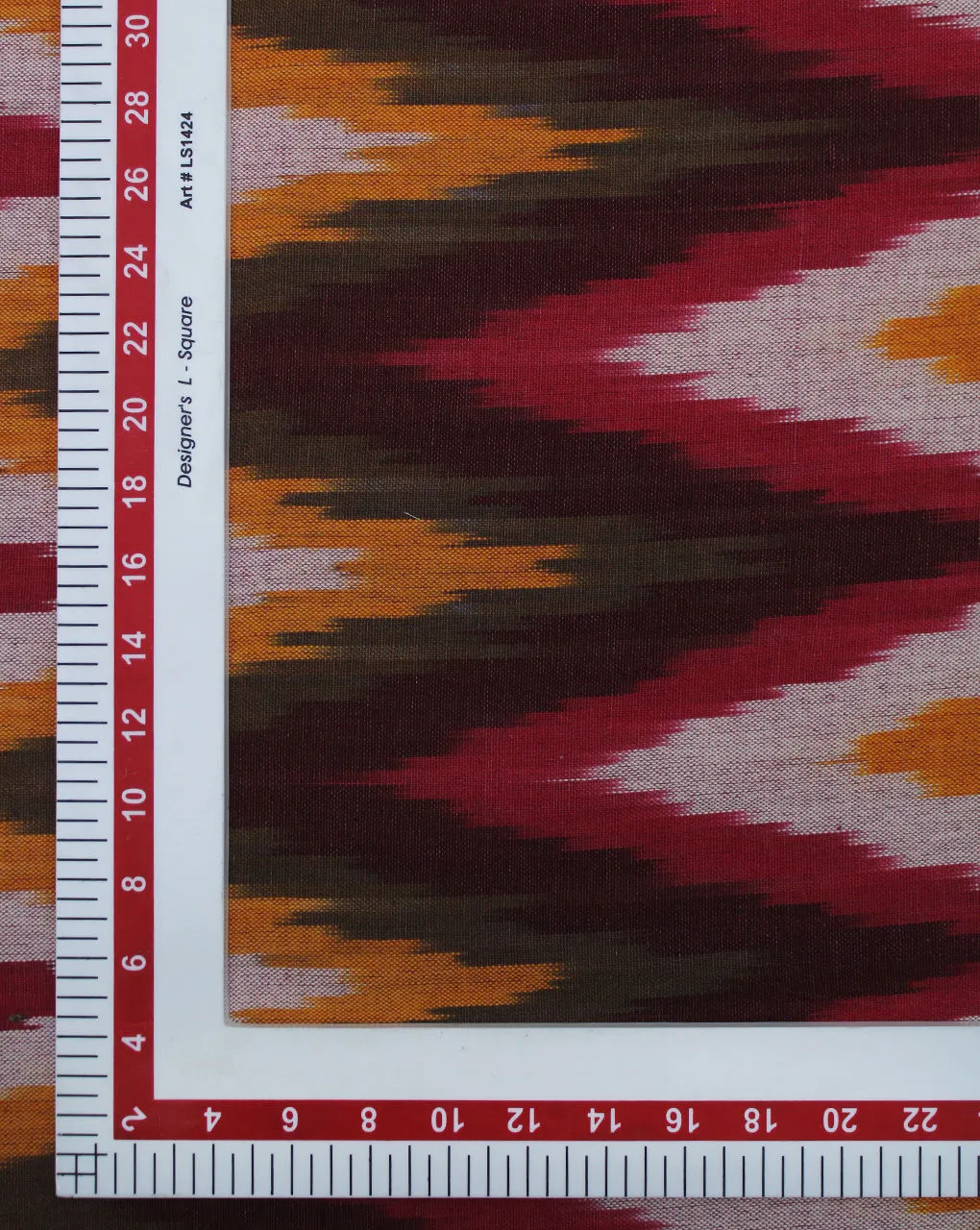 Ikat Cotton Fabric with Multicolor Yarn Dye Design