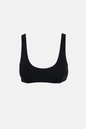 Isla Rib Eco Crop Top Black - Sustainable Fashion Top