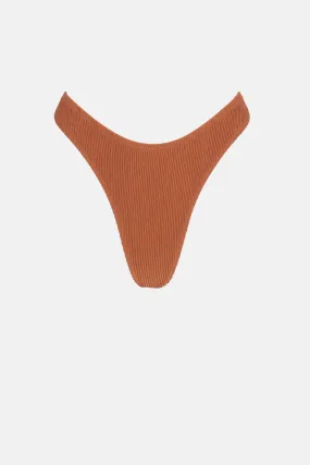 Isla Rib Minimal Coverage Bikini Bottom Caramel