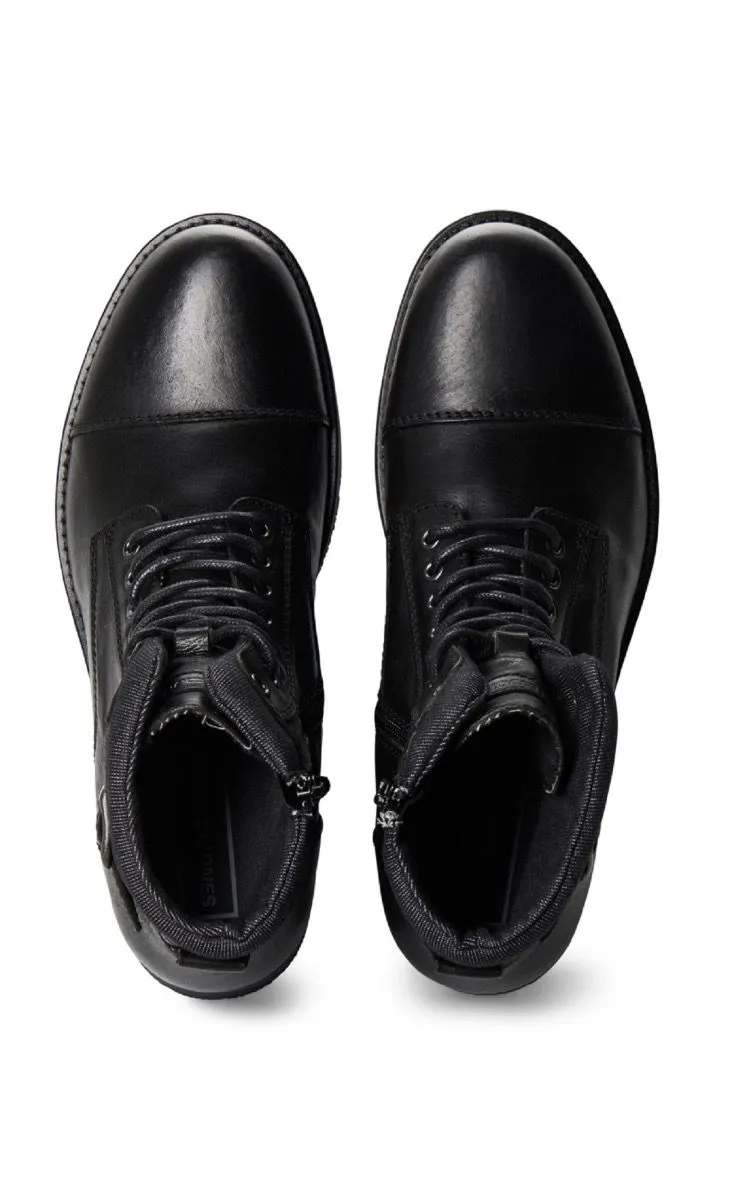 Jack and Jones Albany Leather Boots Anthracite