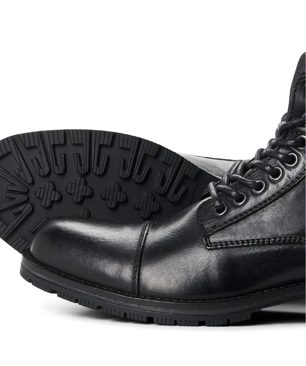 Jack and Jones Albany Leather Boots Anthracite