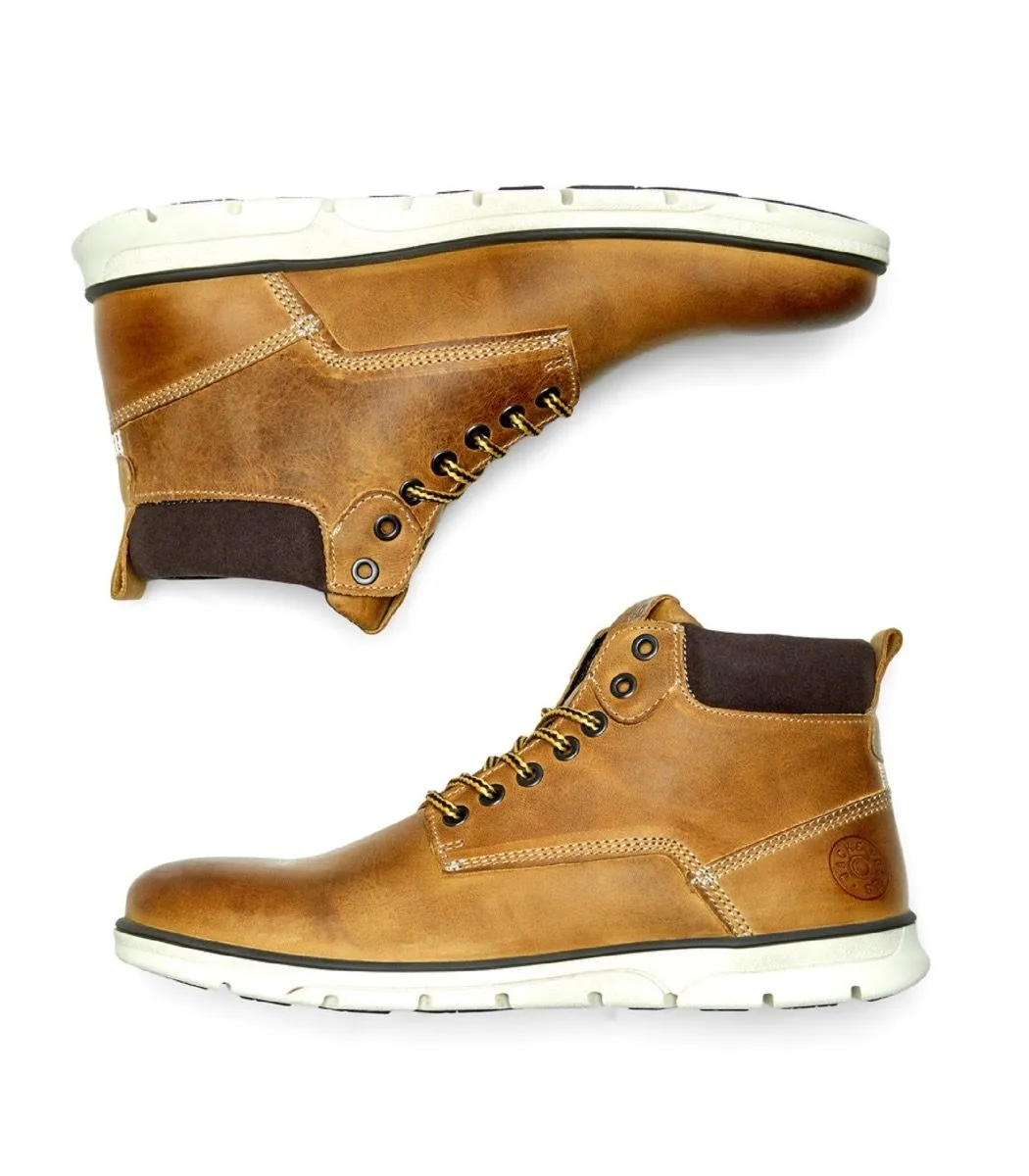 Jack Jones Tubar Leather Boots Honey