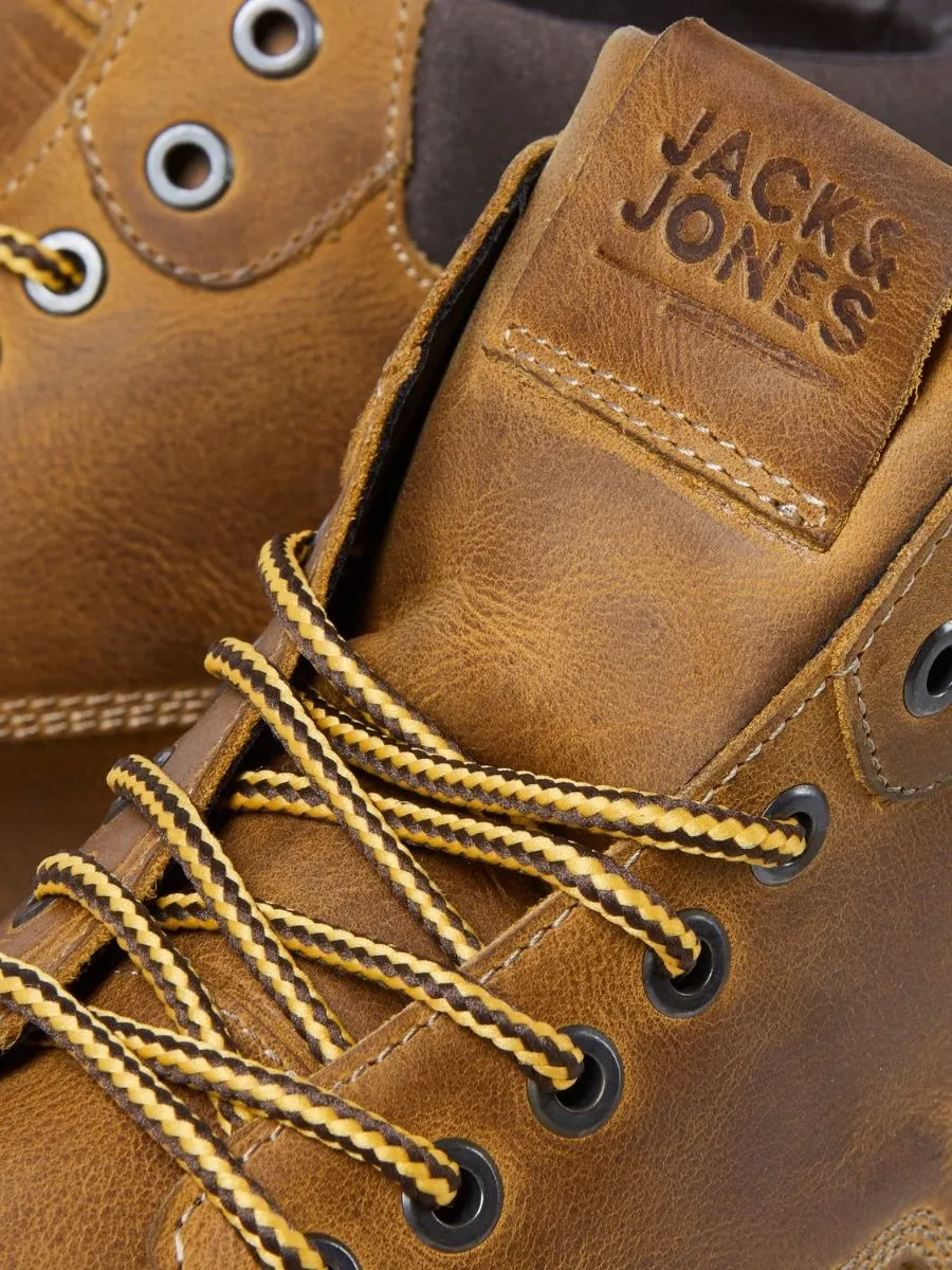 Jack Jones Tubar Leather Boots Honey