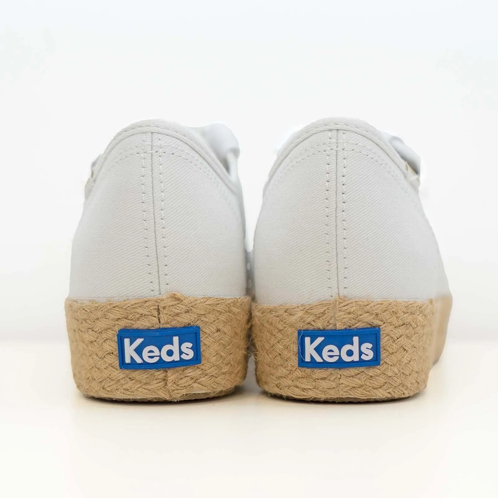 Keds Triple Kick White Jute Canvas Trainers