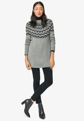 Knit Patterned Sweater Dress