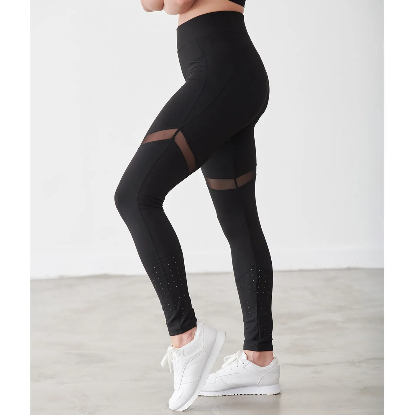 Ladies KMD672 Black Panel Leggings