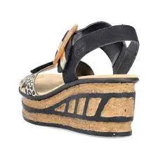 Leopard Print Wedge Sandal by Rieker - Style 68176