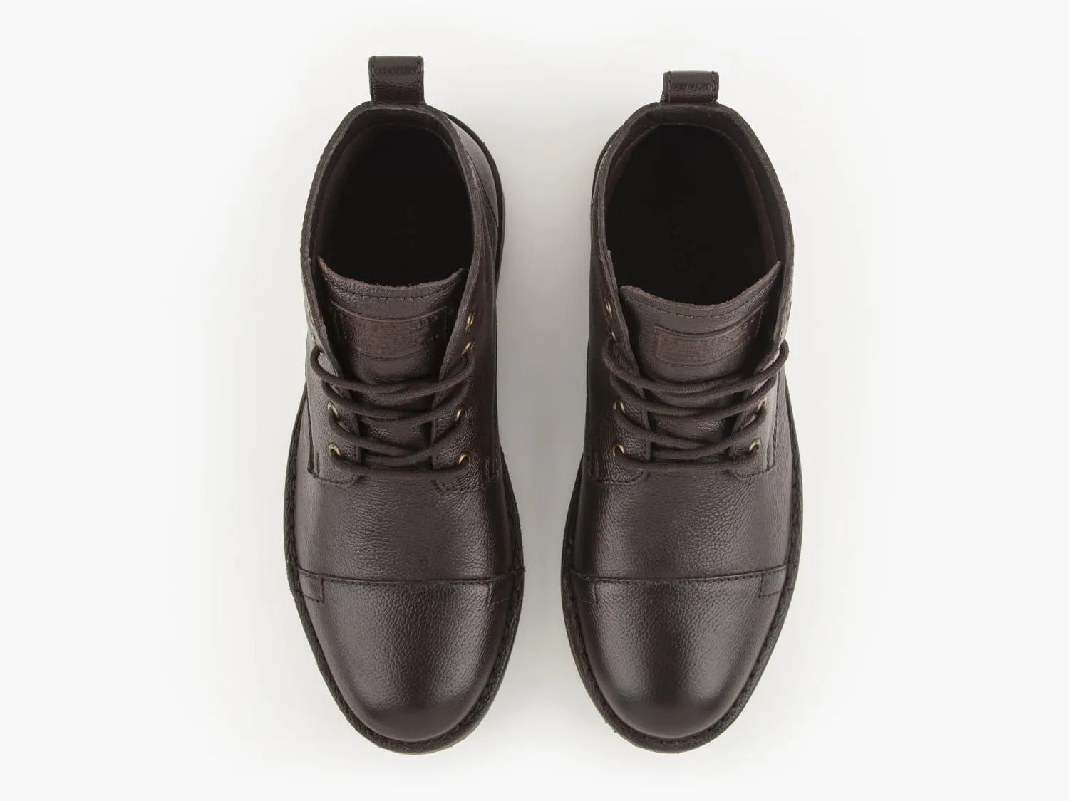 Levis Track Lace Up Leather Boots Dark Brown