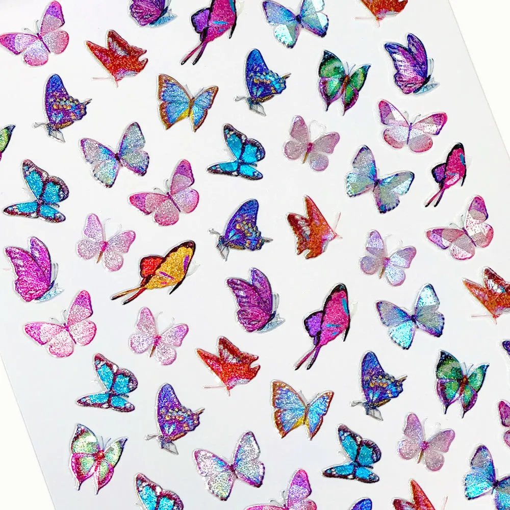 Lilac Holographic Butterfly Nail Art Sticker