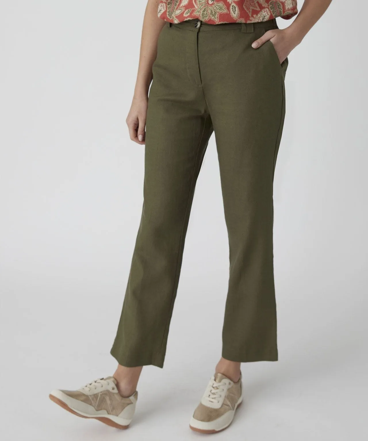 Linen Rich Cropped Trousers