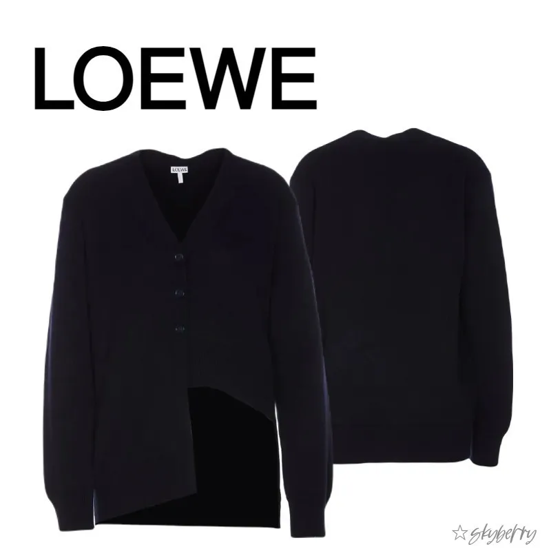 LOEWE Street Style Cotton Plain Cardigans