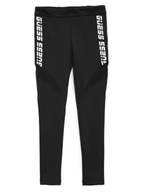 Logo Seamed Leggings in Black