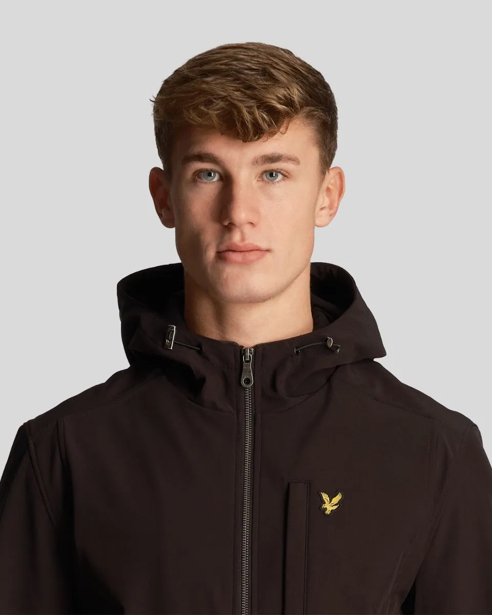 Lyle and Scott Hooded Lightweight Softshell Jacket Jet Black