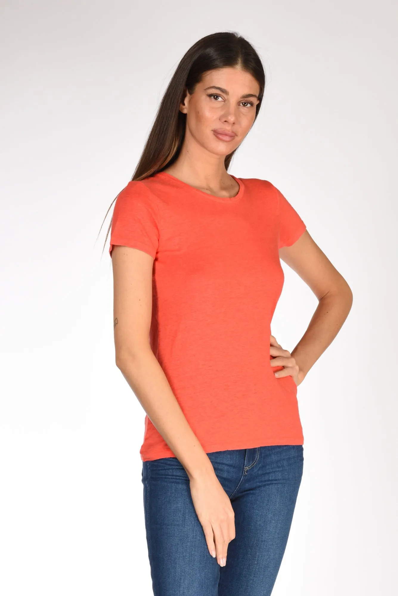 Majestic Filatures Paris Short Sleeve Orange Women's T-shirt - Size M