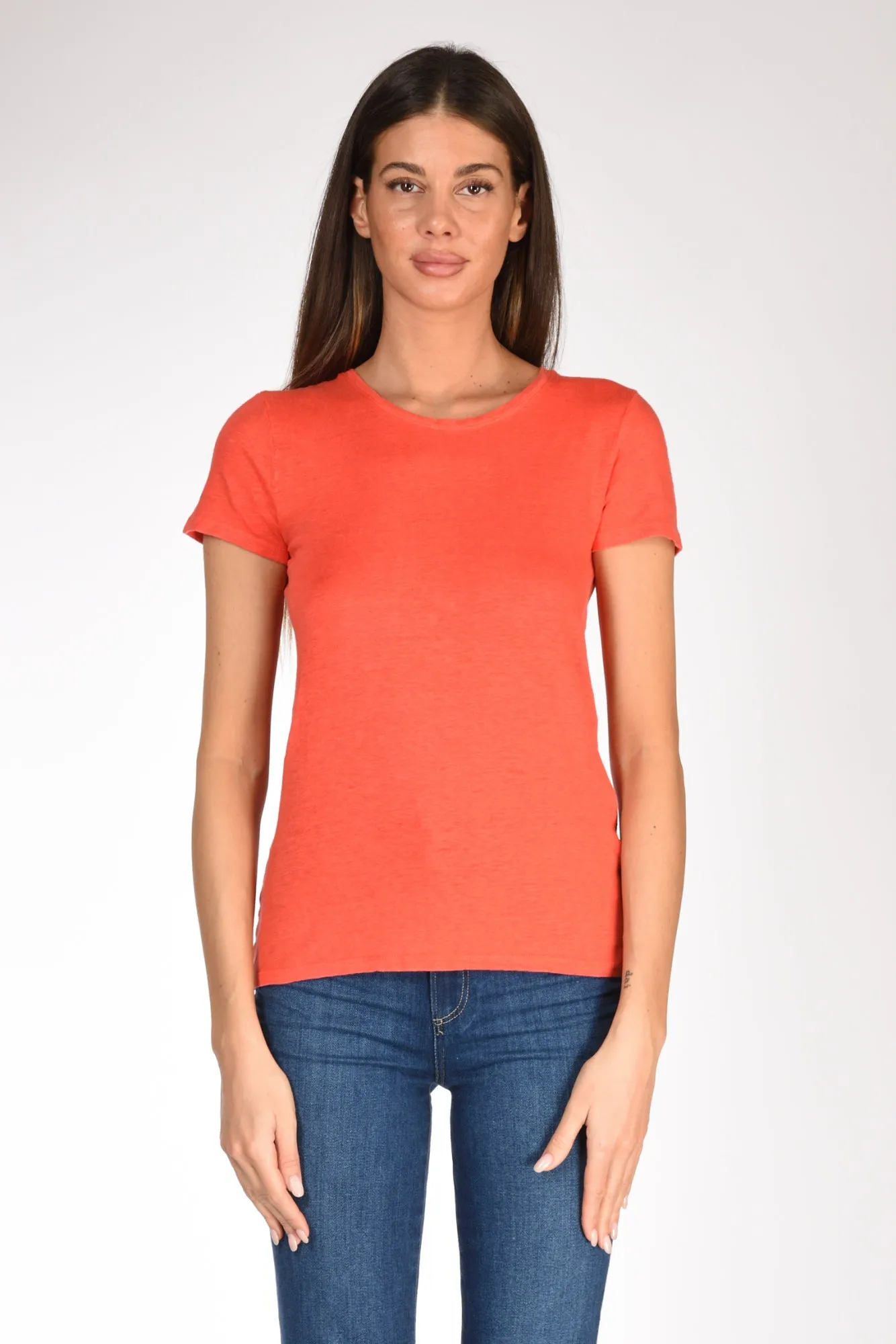 Majestic Filatures Paris Short Sleeve Orange Women's T-shirt - Size M