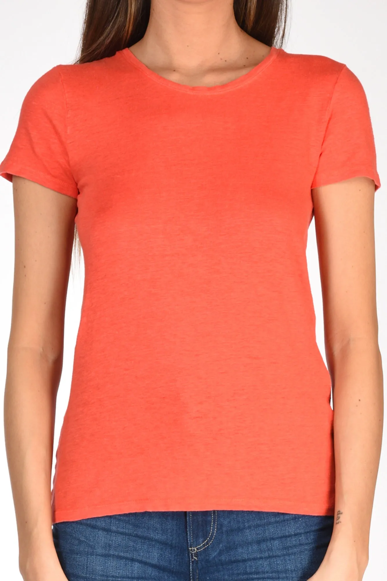 Majestic Filatures Paris Short Sleeve Orange Women's T-shirt - Size M