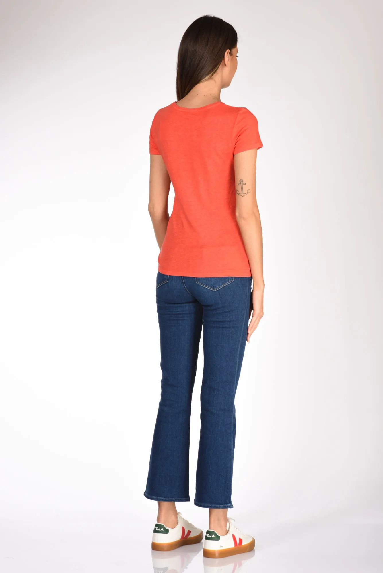 Majestic Filatures Paris Short Sleeve Orange Women's T-shirt - Size M