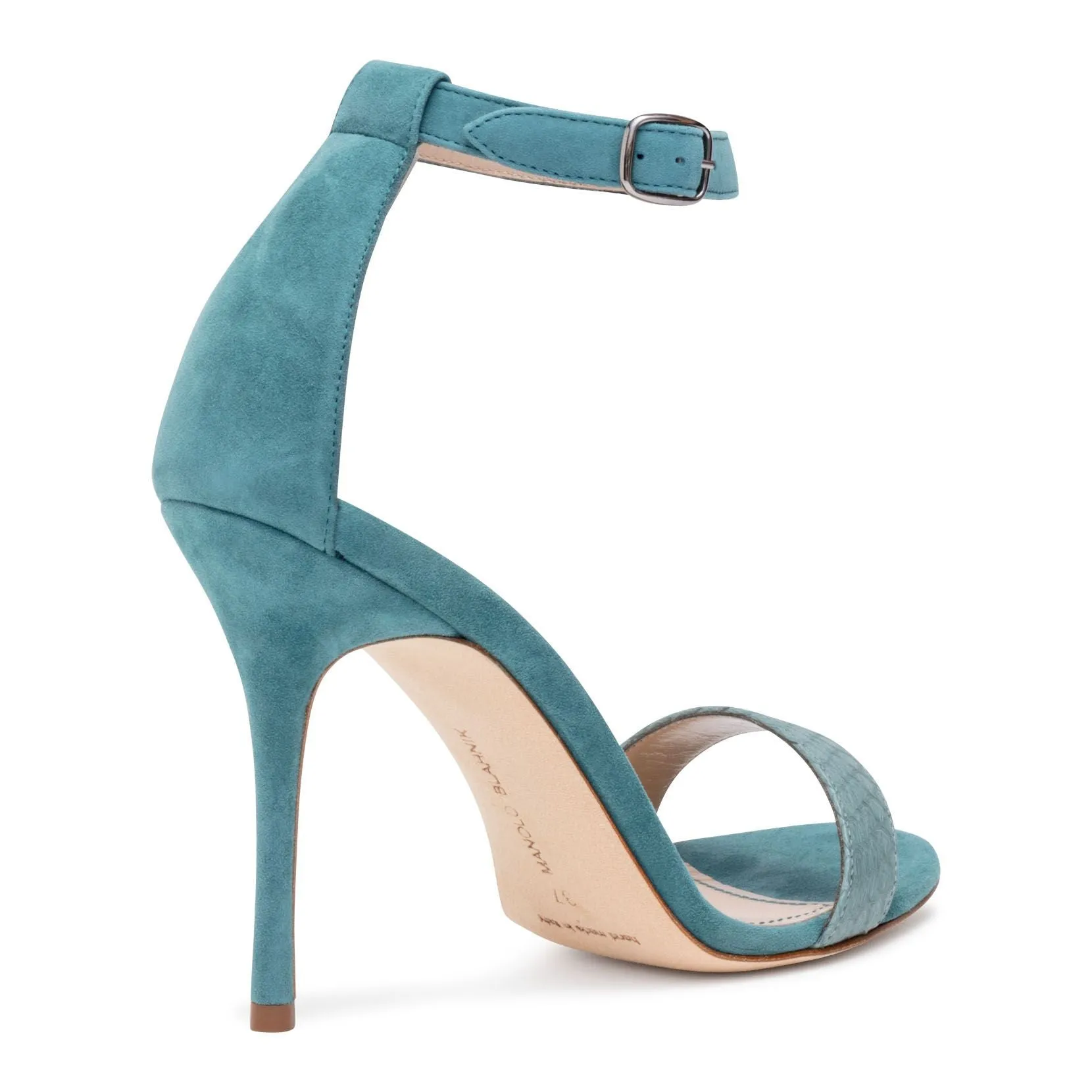 Manolo Blahnik Green Suede Snakeskin Sandals