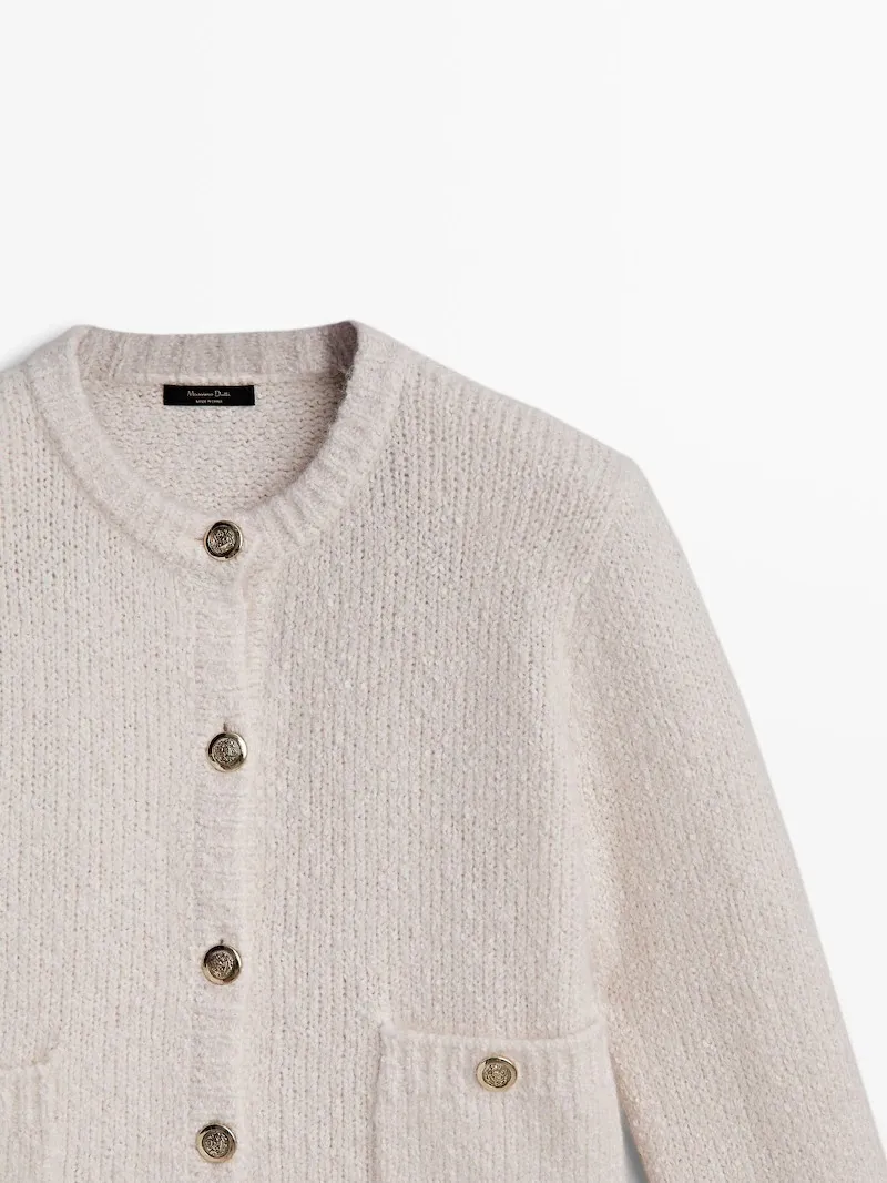 Massimo Dutti Long Sleeve Wool Cotton Casual Office Style.