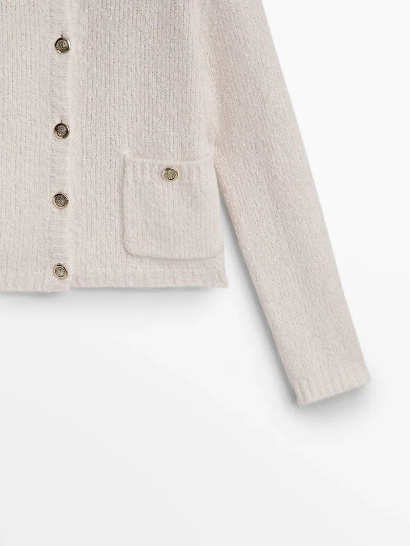 Massimo Dutti Long Sleeve Wool Cotton Casual Office Style.