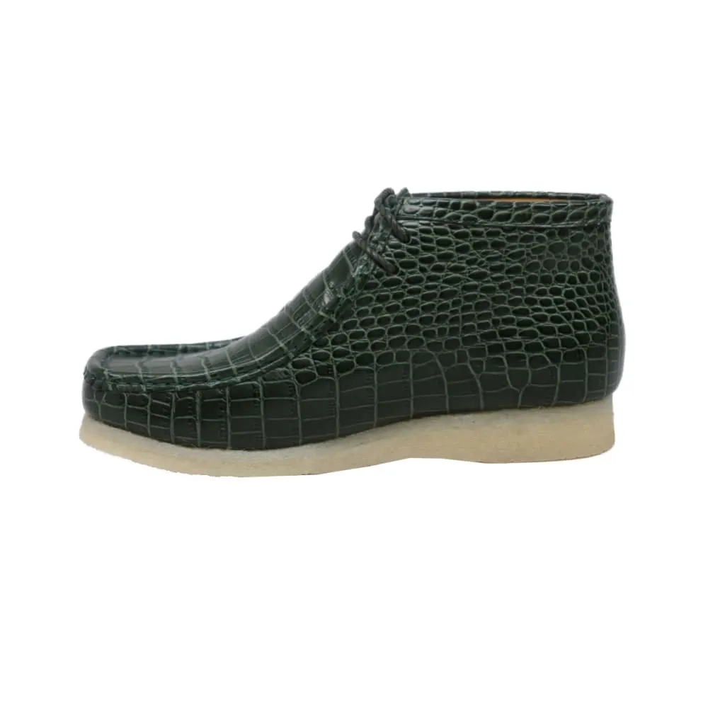 Mens Alligator Leather Ankle Wallabee Boots by British Walkers Gators