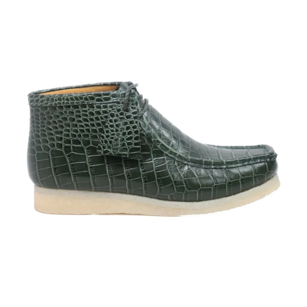 Mens Alligator Leather Ankle Wallabee Boots by British Walkers Gators